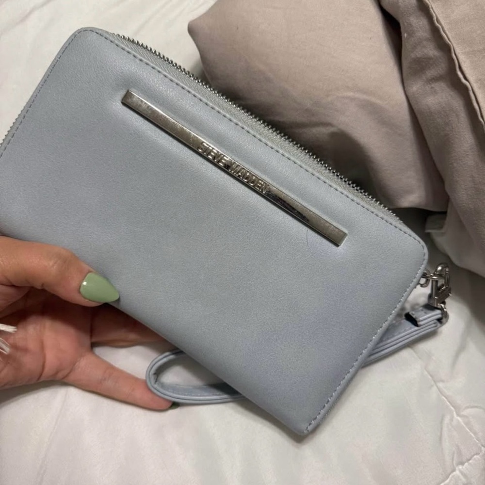 Light Blue Leather Wallet